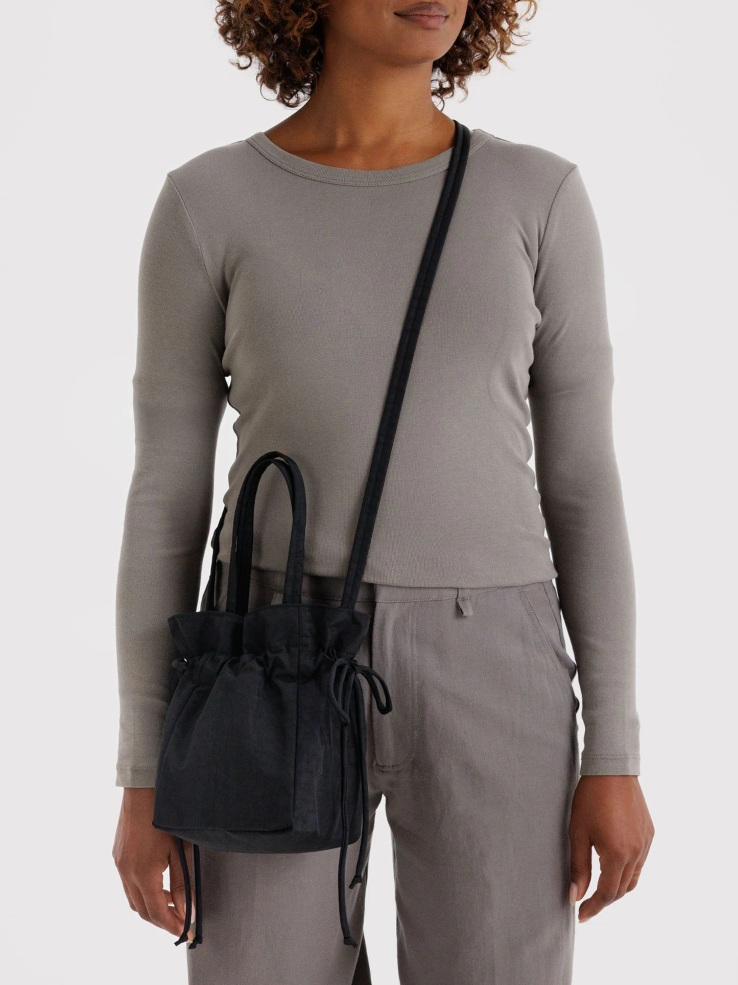 Nylon Drawstring Bag Black