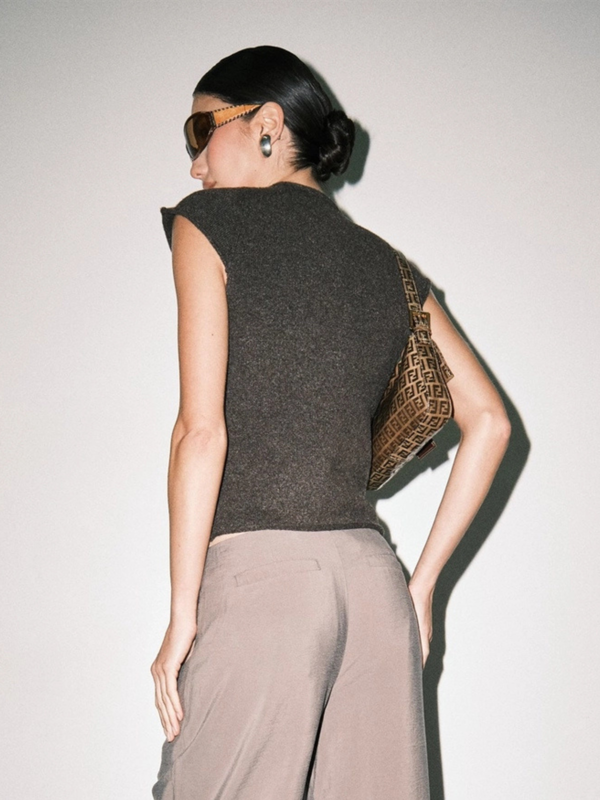 River Cap Sleeve Top Brown