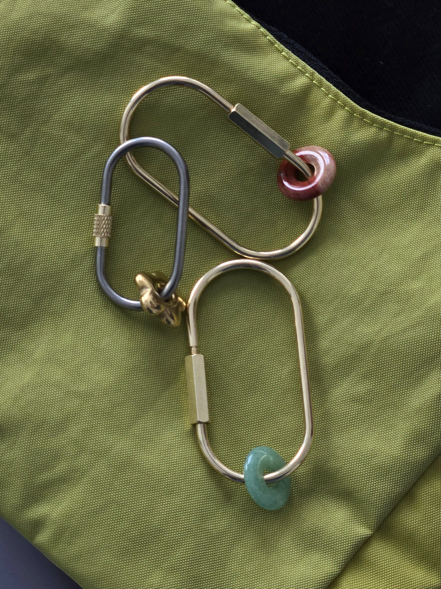 Natural Stone Carabiner Keychain