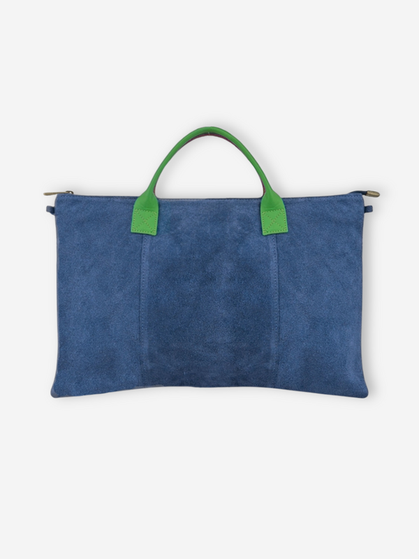 Suede Leather Work Tote  | Azul