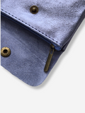 Leather Snap Wallet | Metallic Periwinkle