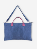 Suede Leather Work Tote  | Azul