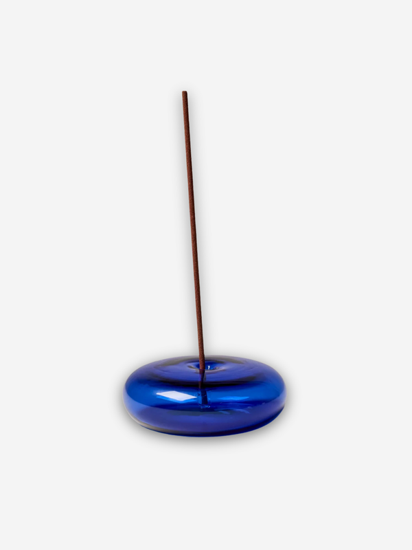Glass Vessel Incense Holder | Cobalt