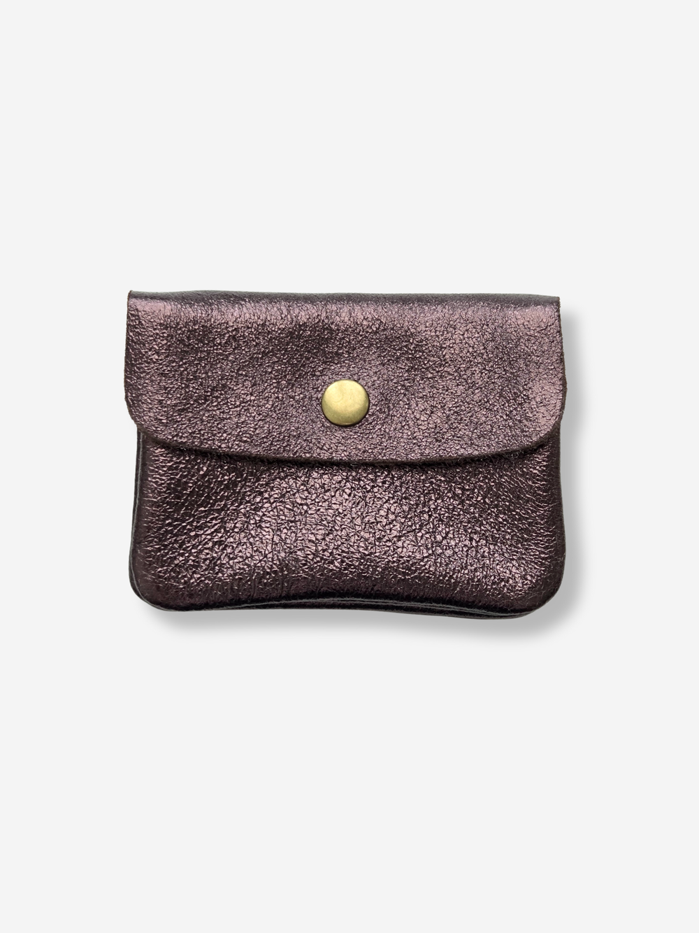 Leather Snap Wallet | Metallic Brown