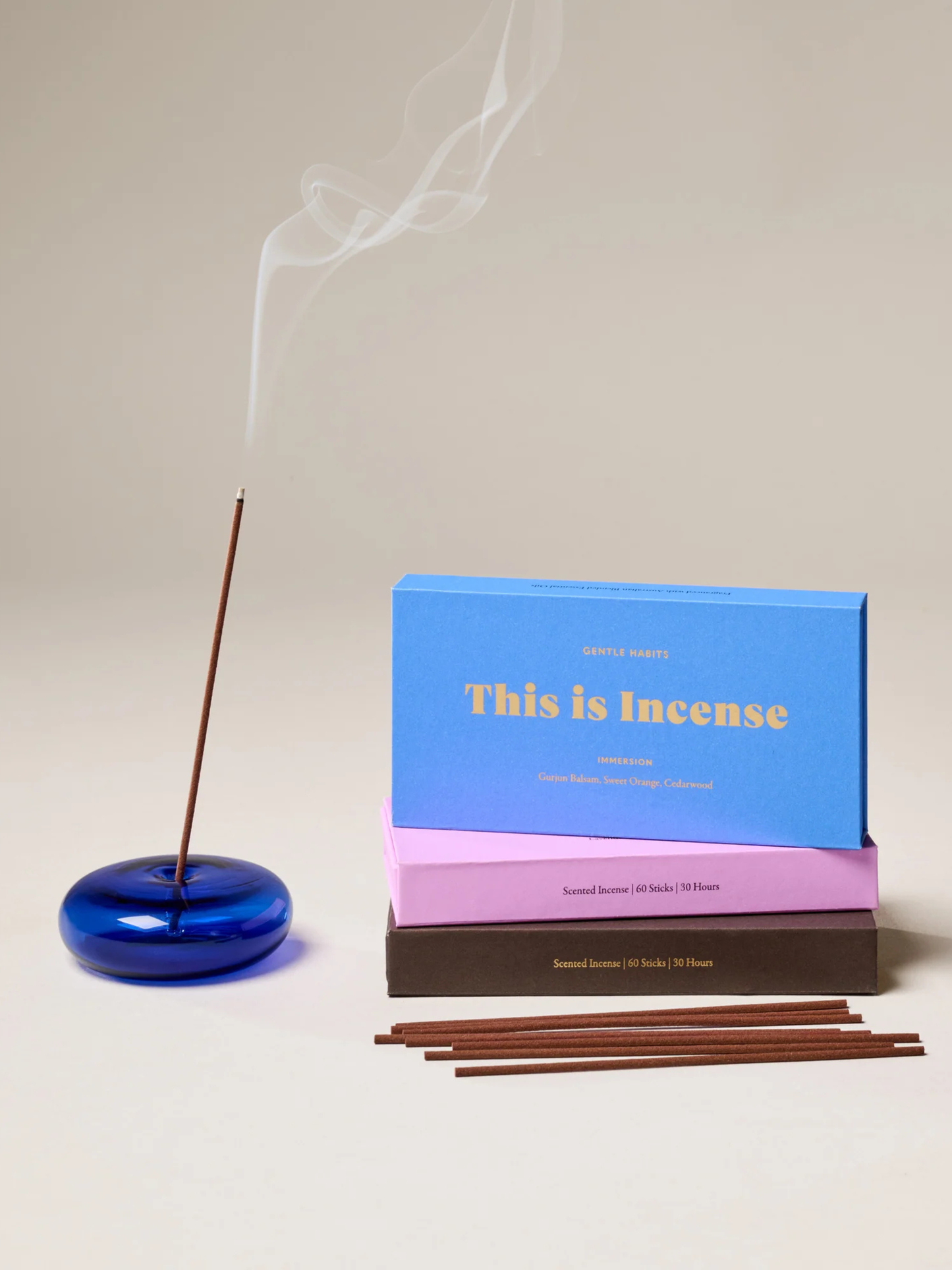 Glass Vessel Incense Holder | Cobalt