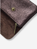 Leather Snap Wallet | Metallic Brown