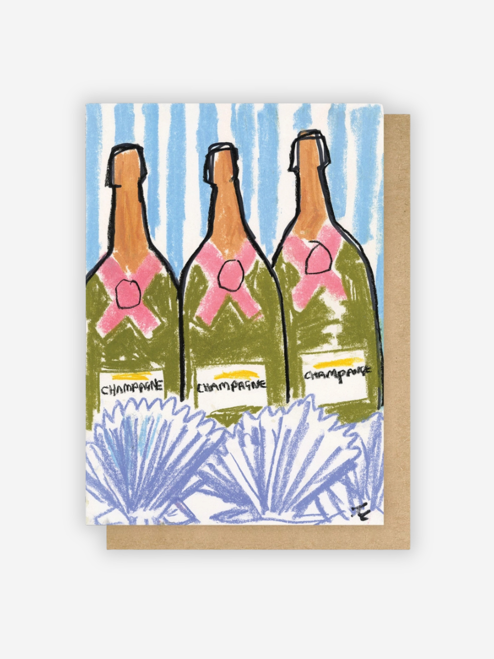 Bottles of Champagne Card