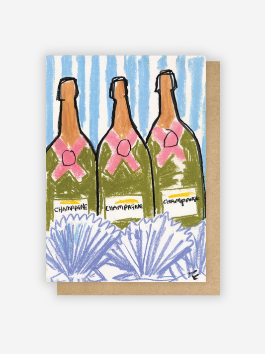 Bottles of Champagne Card