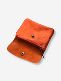 Leather Snap Wallet | Metallic Tangerine