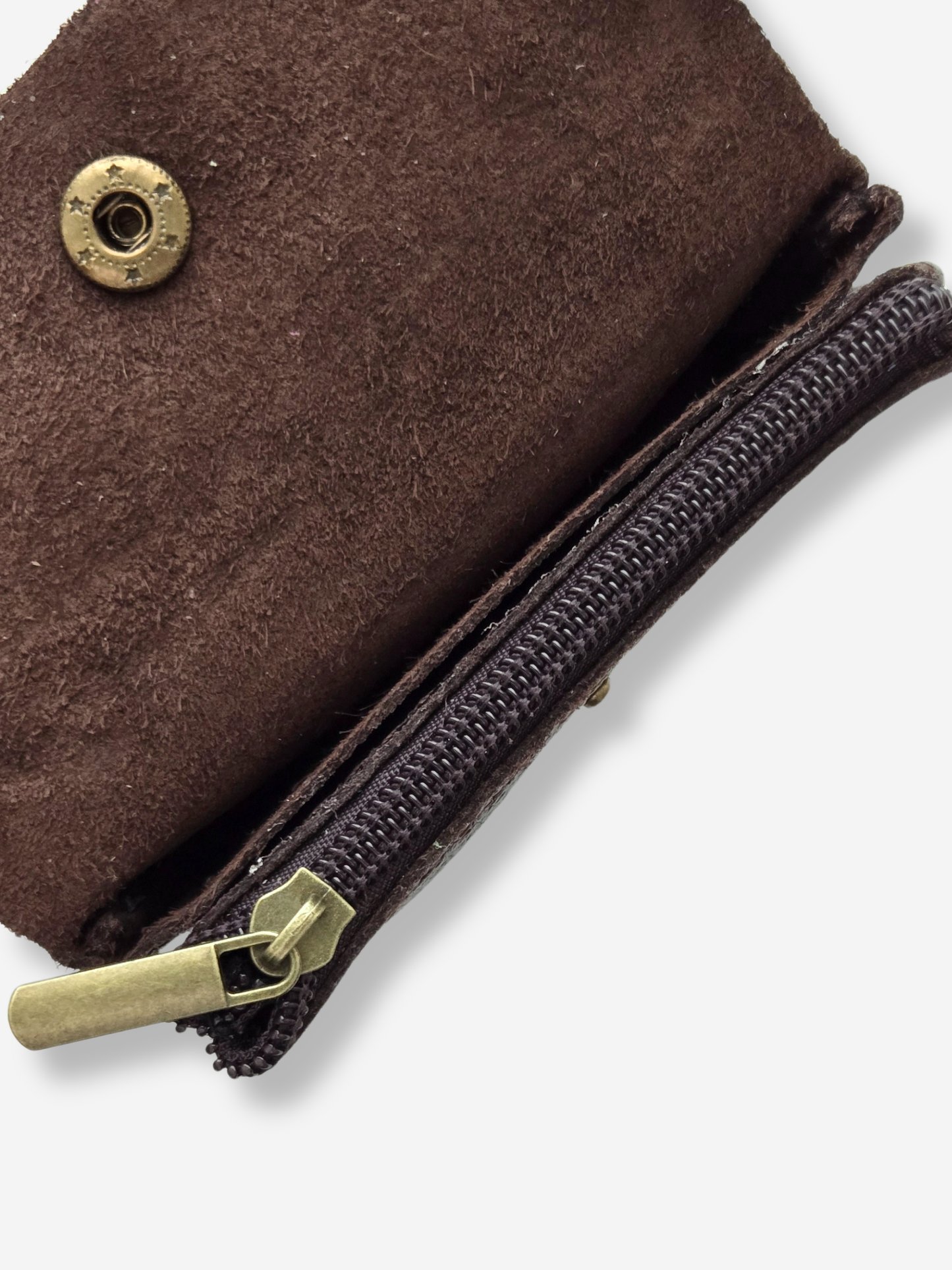Leather Snap Wallet | Metallic Brown