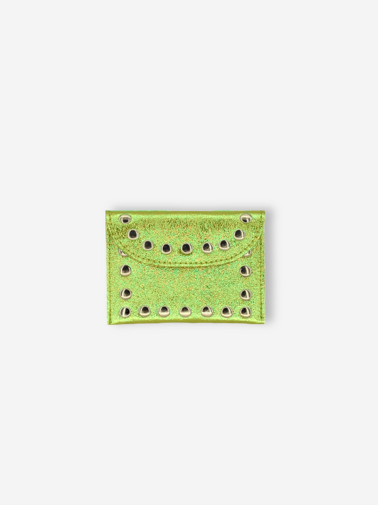 Leather Rivet Wallet | Metallic Apple
