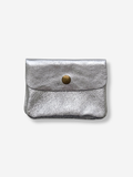 Leather Snap Wallet | Metallic Silver