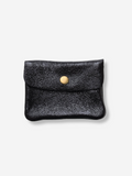 Leather Snap Wallet | Metallic Black