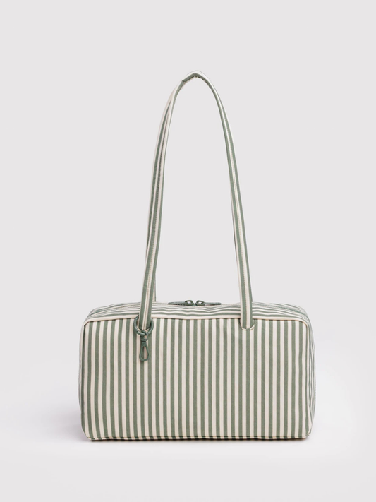 Nylon Bowler Bag Sage Stripe