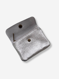 Leather Snap Wallet | Metallic Silver