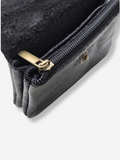 Leather Snap Wallet | Metallic Black