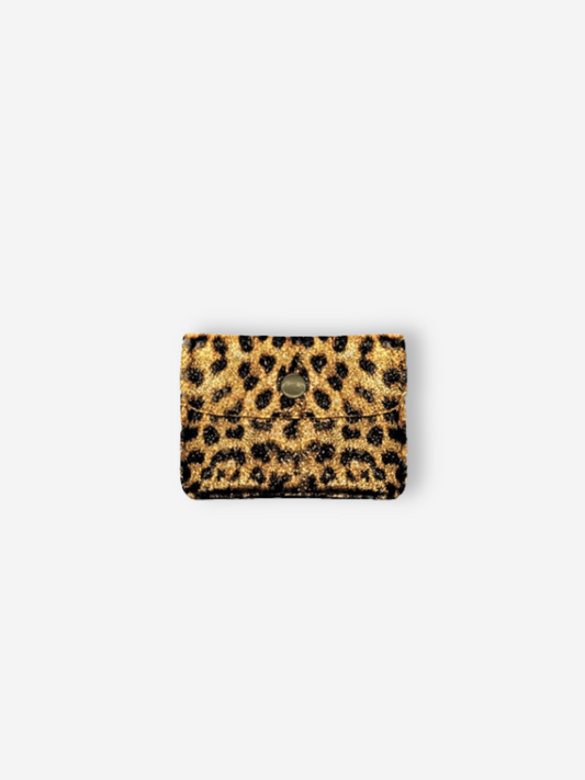 Leather Wallet | Metallic Leopard