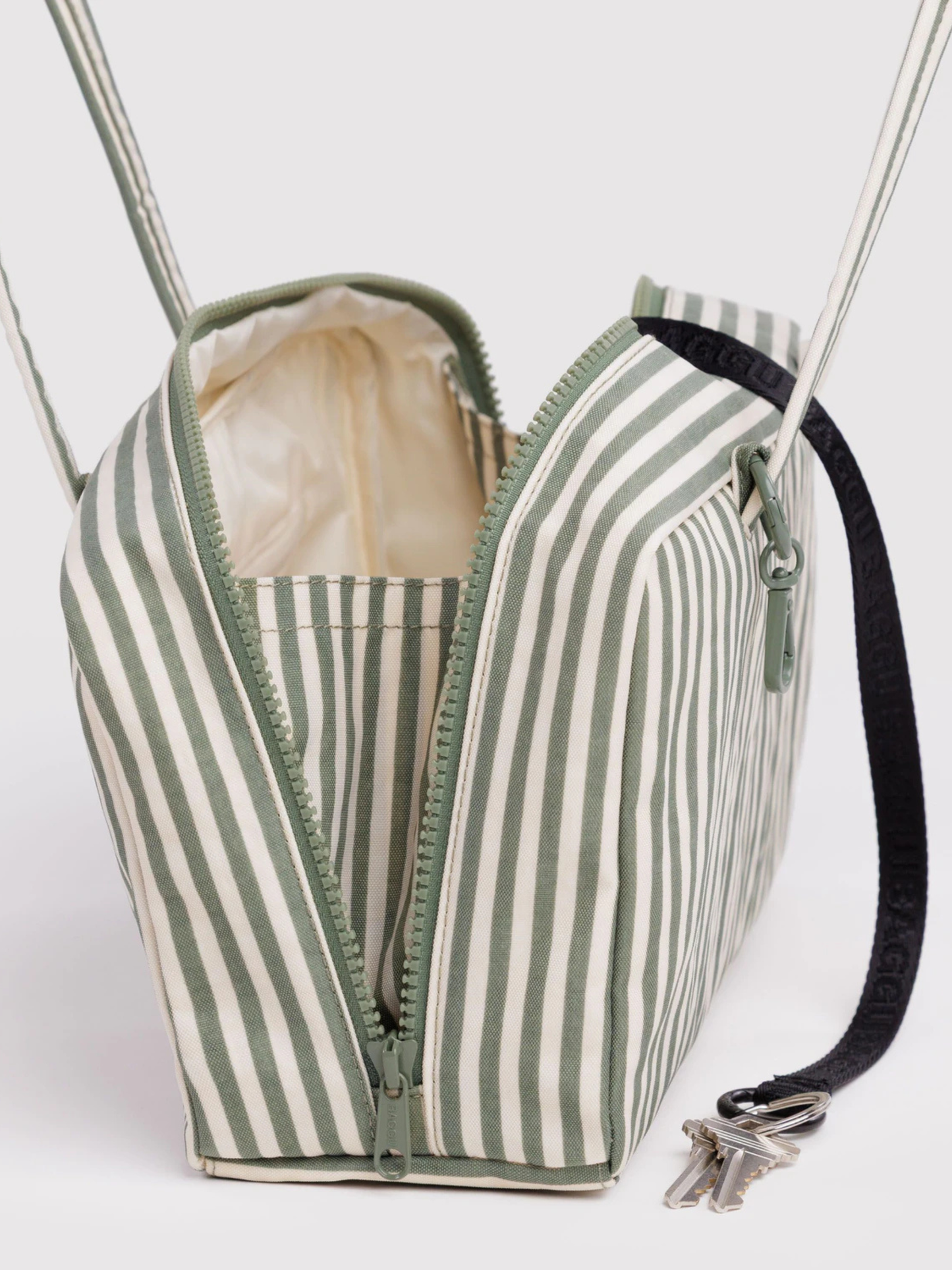 Nylon Bowler Bag Sage Stripe