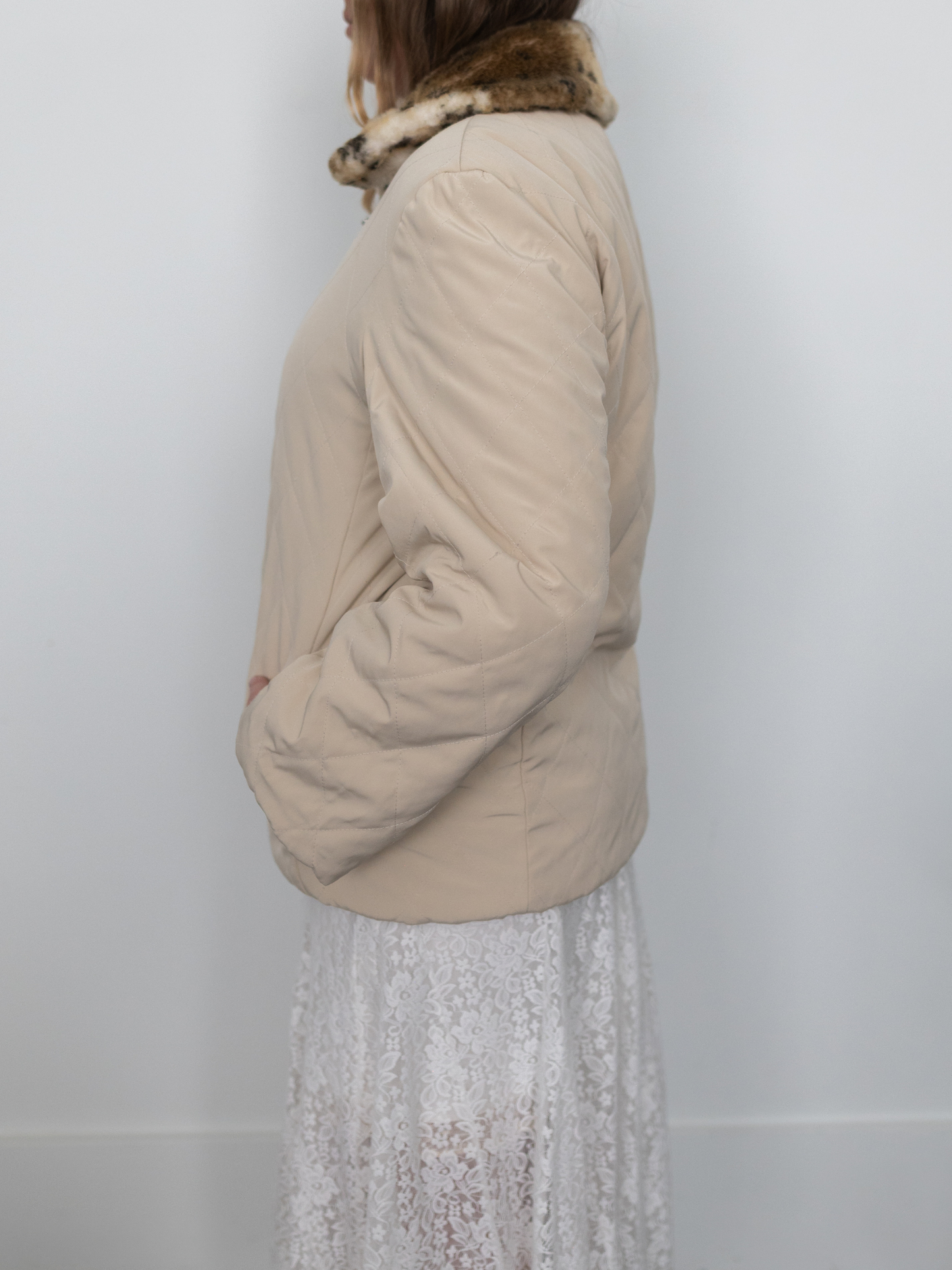 VINTAGE by TUU | Reversible Snow Leopard Faux Fur Jacket (XS-M)