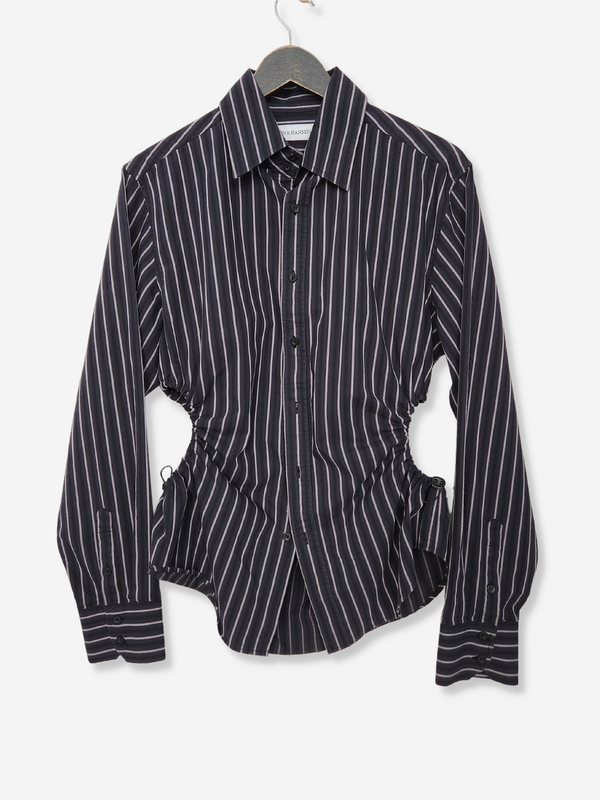 Bungee Shirt Black with White Stripe M