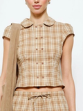 Sylvie Top Brown Plaid
