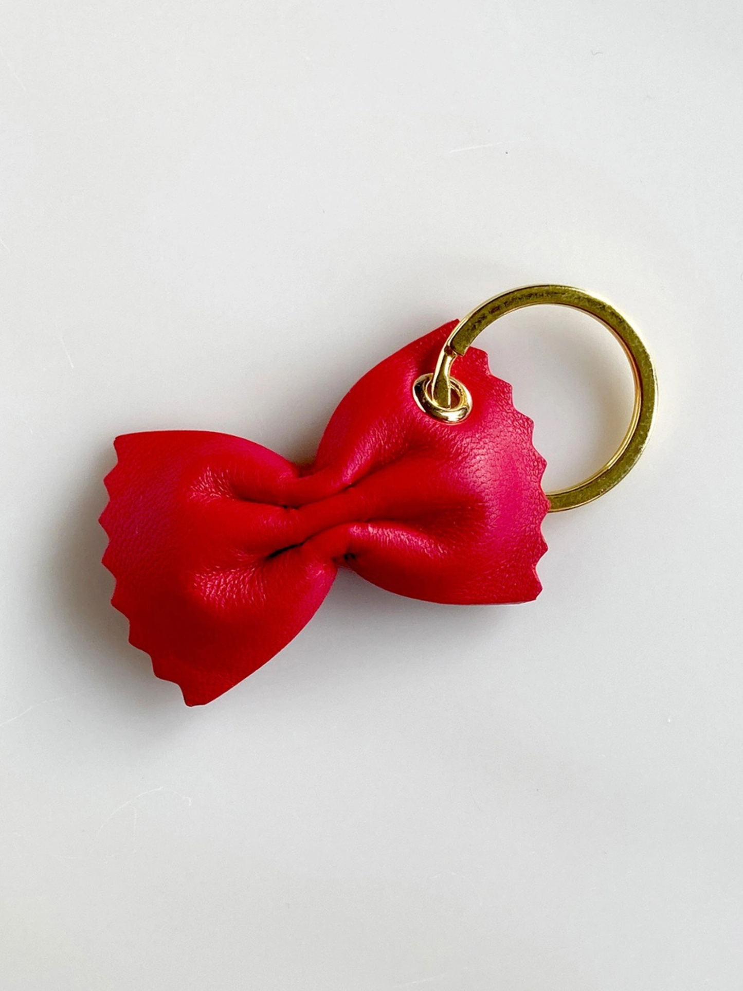 Farfalle Leather Keychain | Cherry Tomato