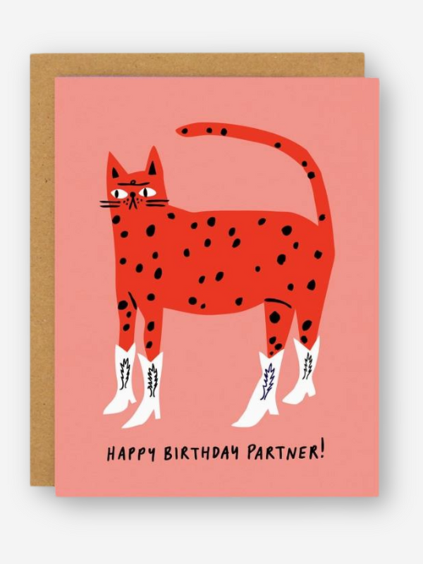 Cowboy Kitty Birthday Card