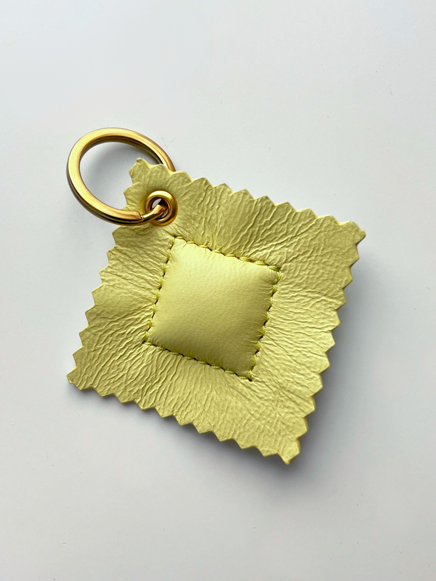 Ravioli Leather Keychain | Butter Yellow