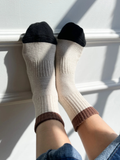 Colour Block Girlfriend Socks | Black Coffee
