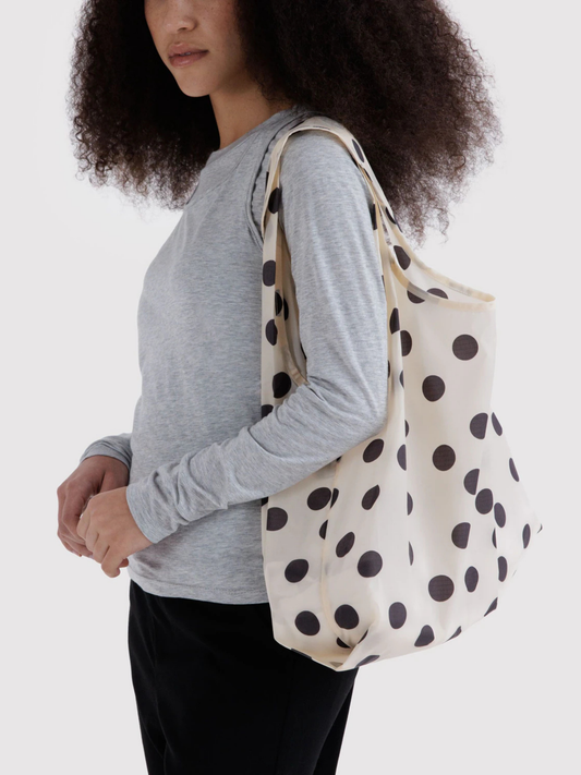 Standard Baggu Cream & Black Polka Dot