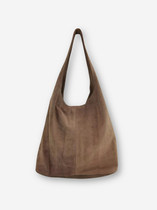 Suede Leather Boho Bag (Single Strap) | Mushroom