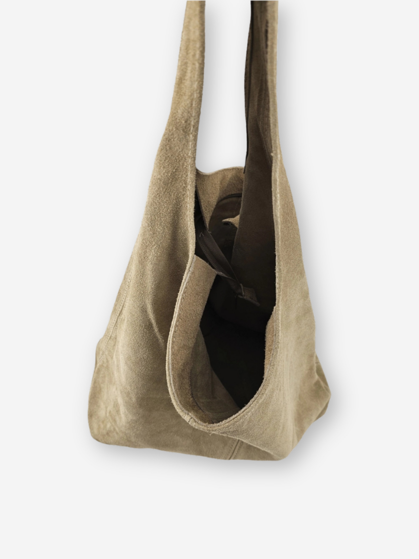 Suede Leather Boho Bag (Single Strap) | Mushroom