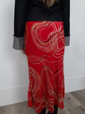 VINTAGE by TUU | Dino Red Patterned Skirt (12)