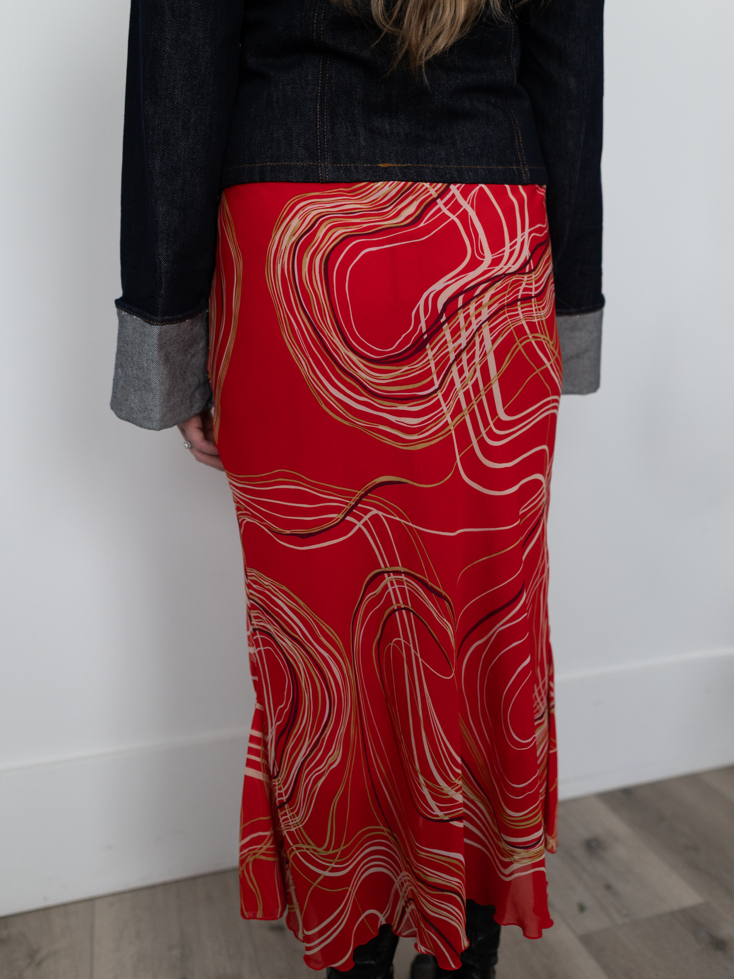 VINTAGE by TUU | Dino Red Patterned Skirt (12)