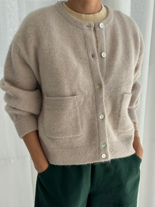 Amélie Alpaca Cardigan | Smoke