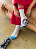 Colour Block Girlfriend Socks | Blue Red
