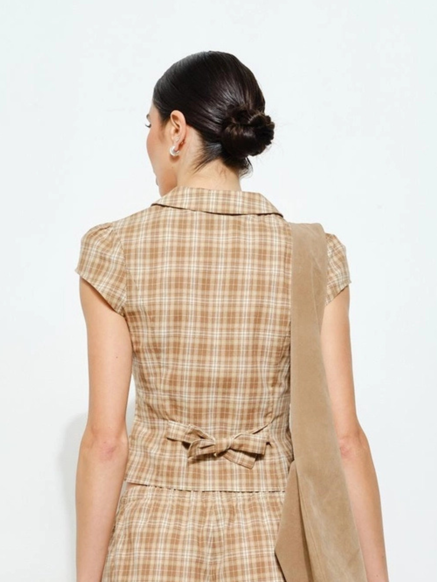 Sylvie Top Brown Plaid