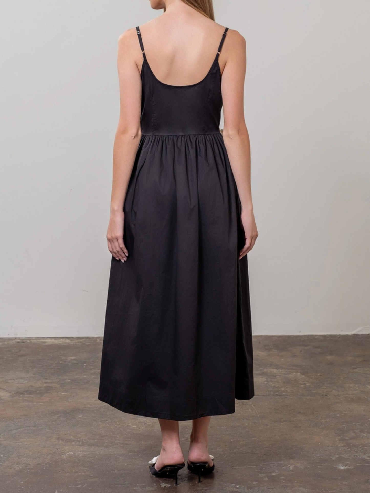 Contrast Bow Midi Dress