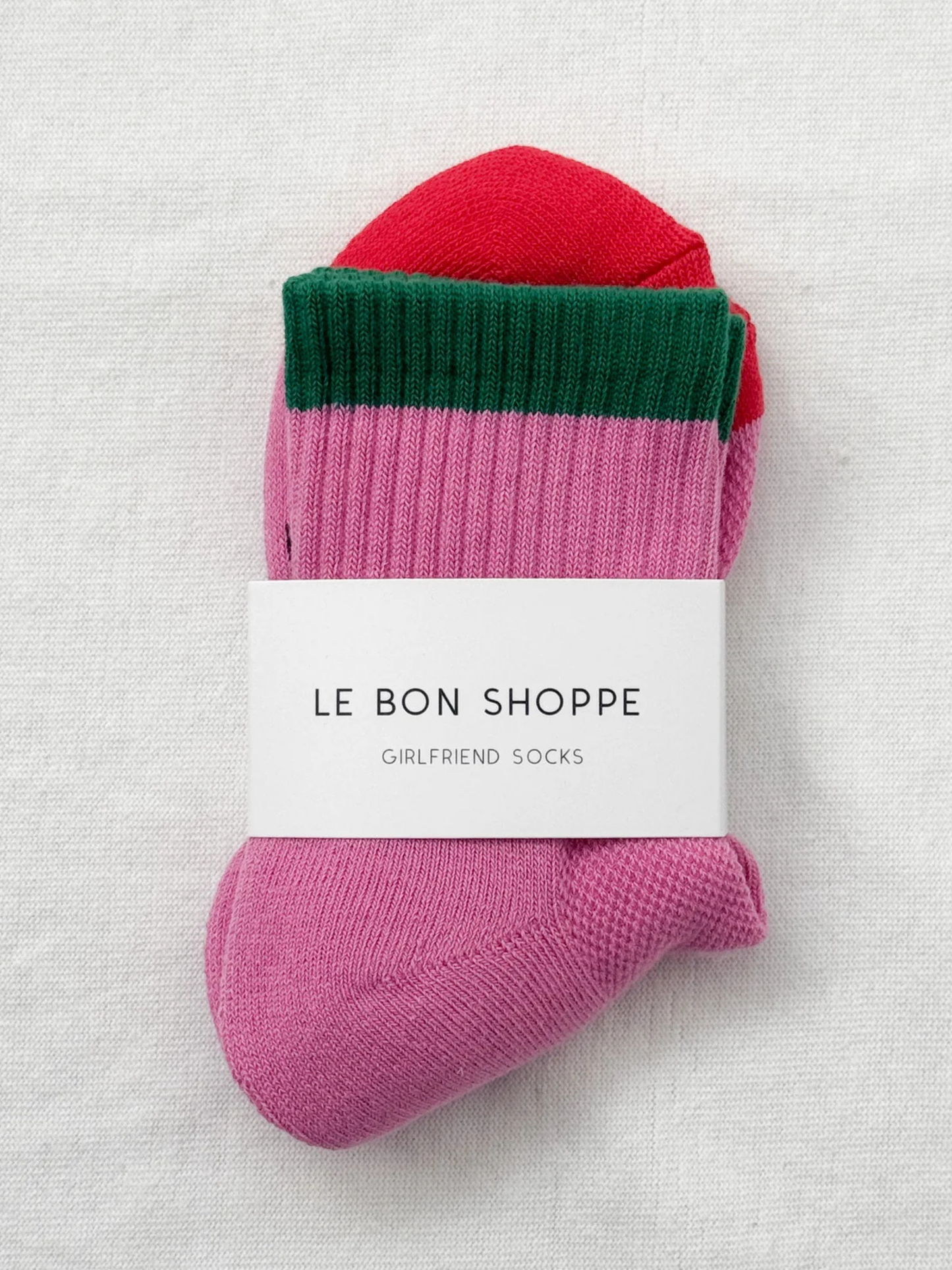 Colour Block Girlfriend Socks | Rose Green