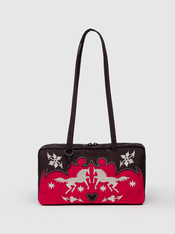 Nylon Bowler Bag | Western Appliqué