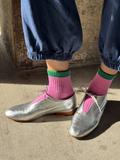 Colour Block Girlfriend Socks | Rose Green