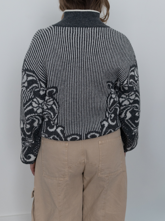 VINTAGE by TUU | Grey Patterned Sweater (S-L)