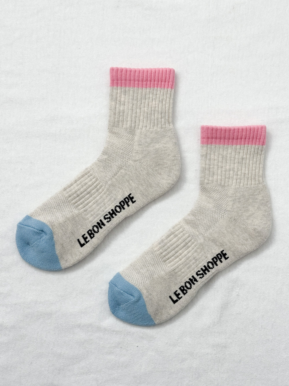 Colour Block Girlfriend Socks | Grey Pink