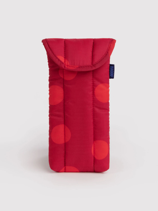 Puffy Glasses Sleeve Red Polka Dot