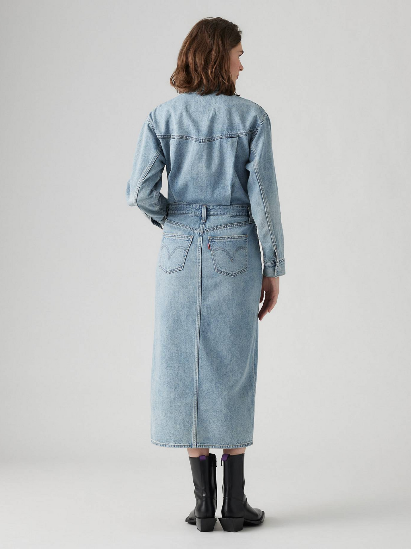 Western Denim Midi Dress