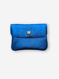 Leather Snap Wallet | Metallic Blue