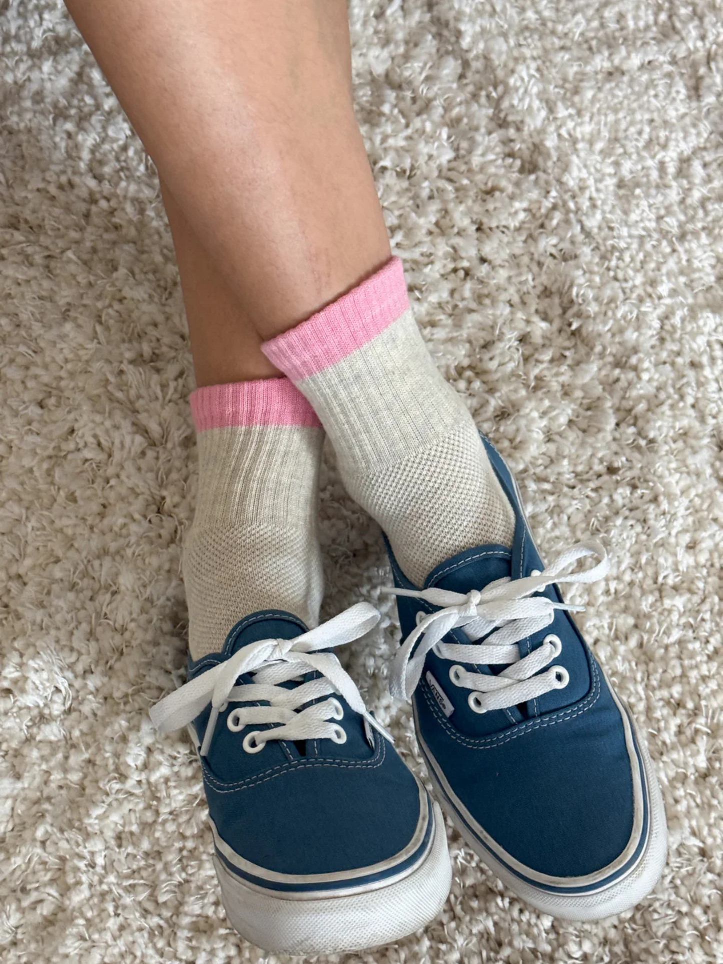 Colour Block Girlfriend Socks | Grey Pink
