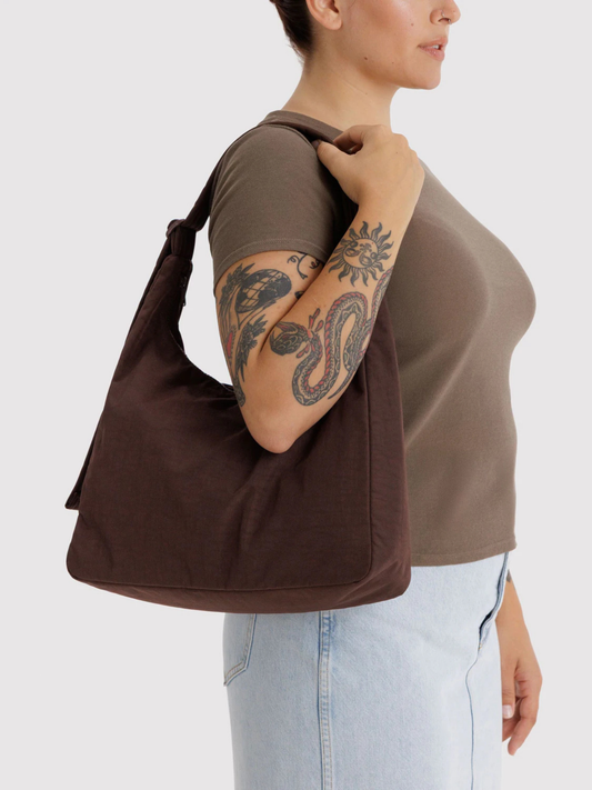 Nylon Shoulder Bag Coffee