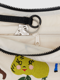 Medium Nylon Crescent Bag | Embroidered Painted Prairie