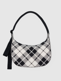 Medium Nylon Crescent Bag | Mixed Plaid
